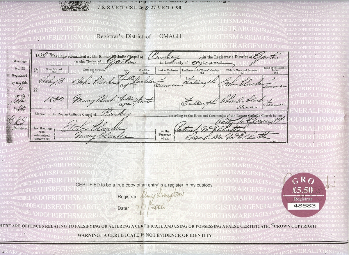 Marriage Cert